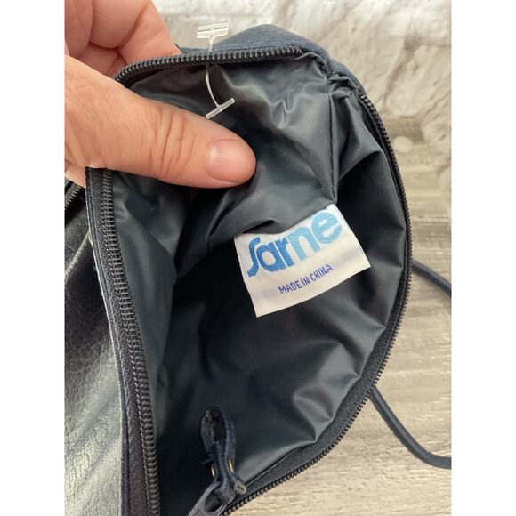 Vintage Sarne Genuine Sarné Womens Purse Bag Navy 1970s Crossbody - Picture 10 of 10